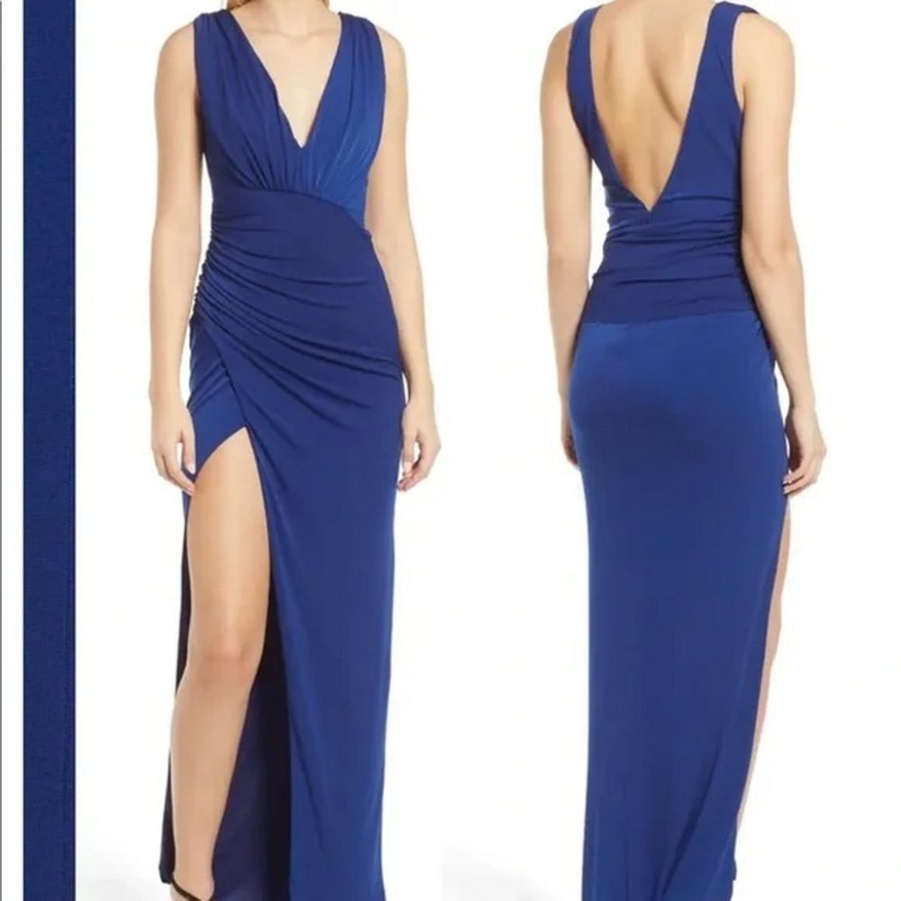 Katie May Royal Midnight Sugar Stick Sleeveless Formal Gown